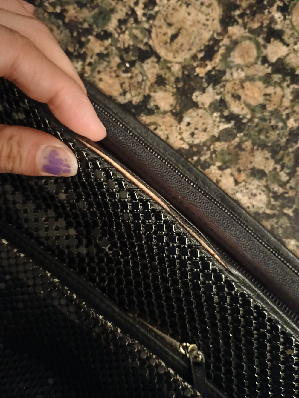 Whiting & Davis Black Mesh Clutch and Wristlet Set - Picture 6 of 8
